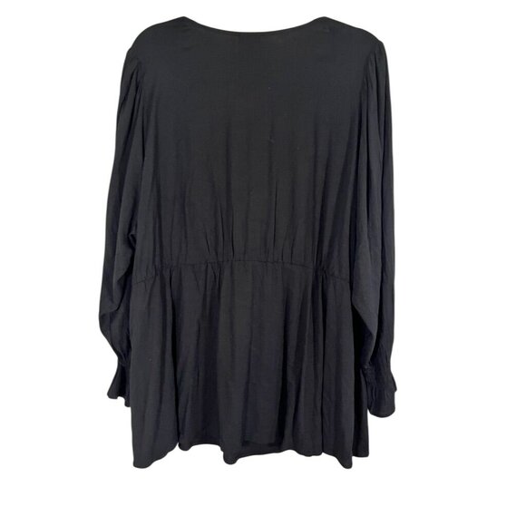 Torrid Floral Lace Babydoll Top 3X Black Peplum Boho Western Neutral Minimalist - Picture 9 of 10